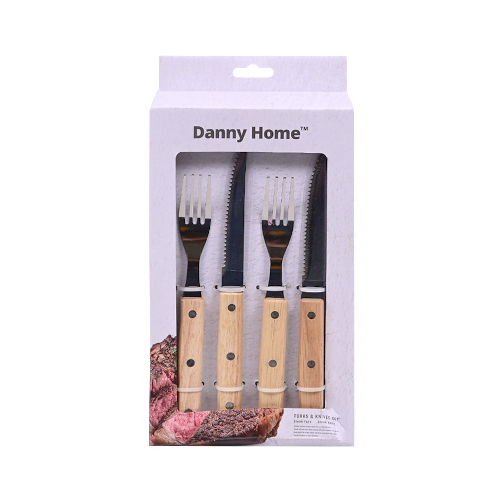 STEAK KNIFE & FORK SET 12PC DANY HOME DH3914 Default Title - MamasJan Crockery