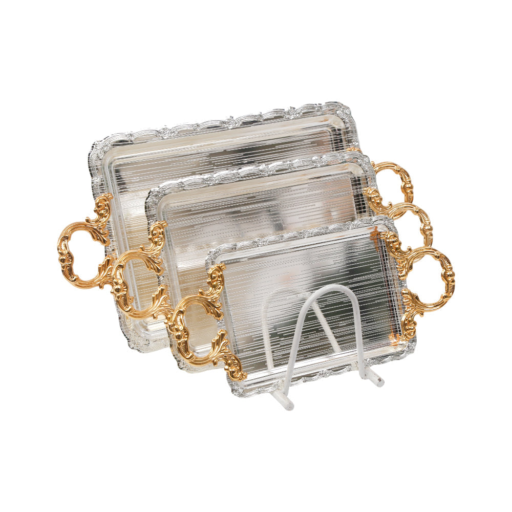 TRAY SET 3PC STEEL IR ZS711DA-3 Default Title - MamasJan Crockery