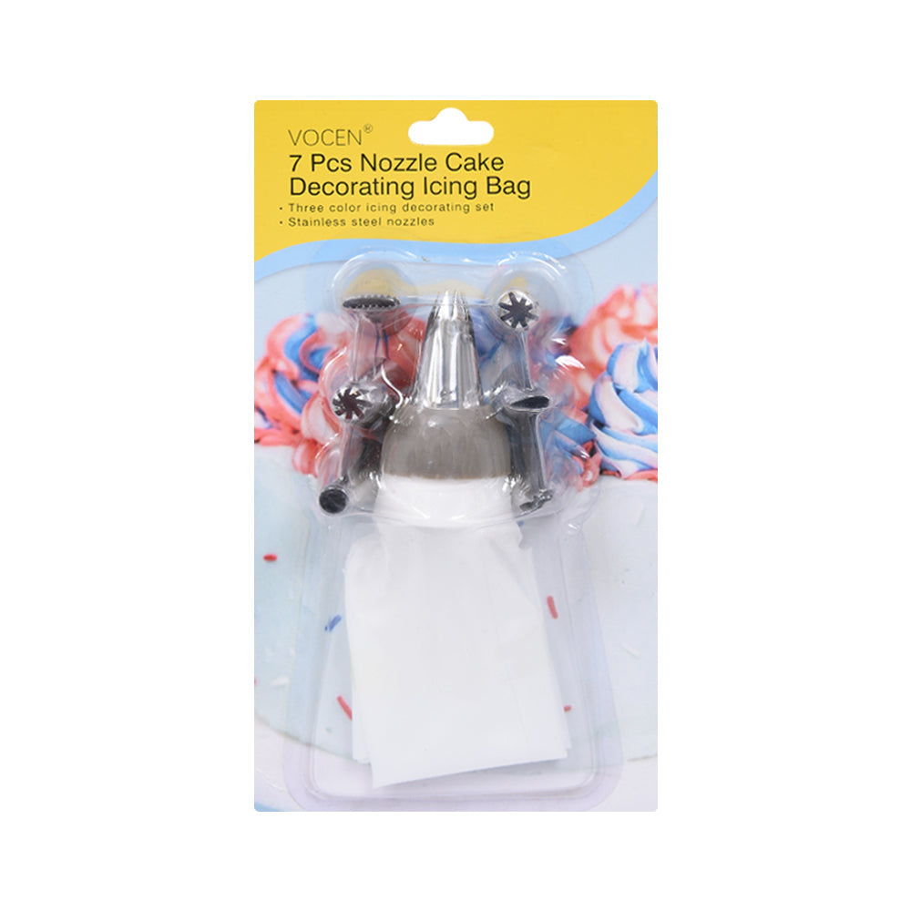 ICING BAG WITH NOZEL SET 7PC VOCEN 100832 ZIK Default Title - MamasJan Crockery
