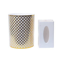 DUSTBIN & TISSUE BOX SET IR 9996WTH Default Title - MamasJan Décor