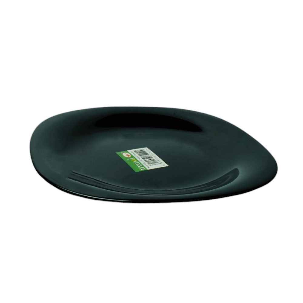 PLATE QUARTER MANAL BLACK SQUARE B0053 Default Title - MamasJan Crockery