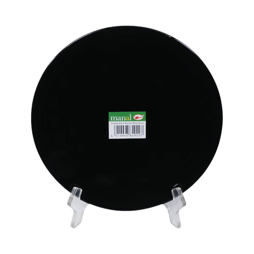 PLATE QUARTER MANAL BLACK ROUND B0014 Default Title - MamasJan Crockery