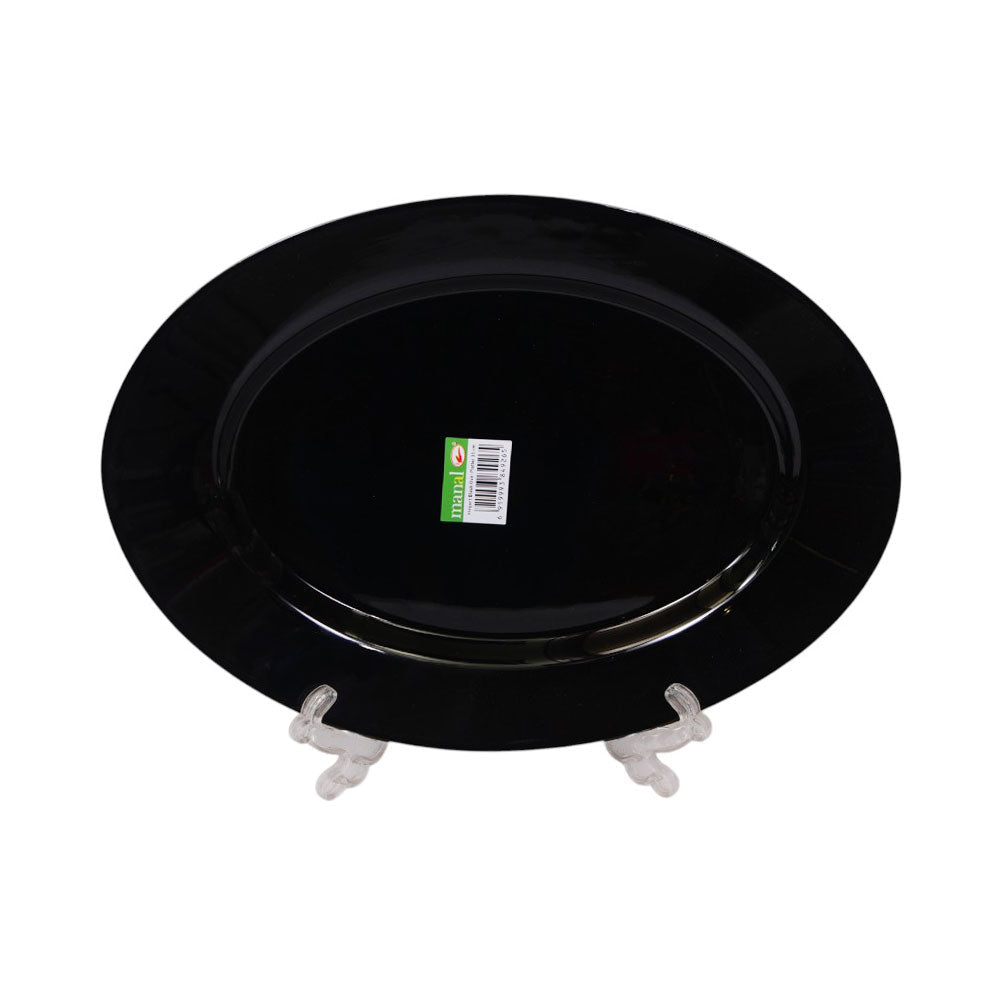 DISH MANAL BLACK OVAL B0020 Default Title - MamasJan Crockery