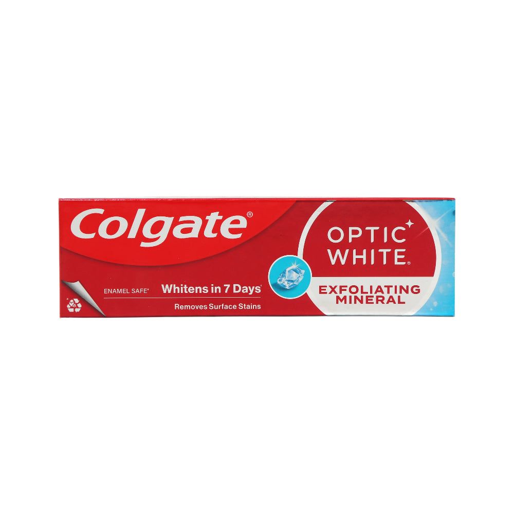 COLGATE TOOTH PASTE OPTIC WHITE EXFOLIATING MINERAL 100GM Default Title - MamasJan Grocery Nonfood