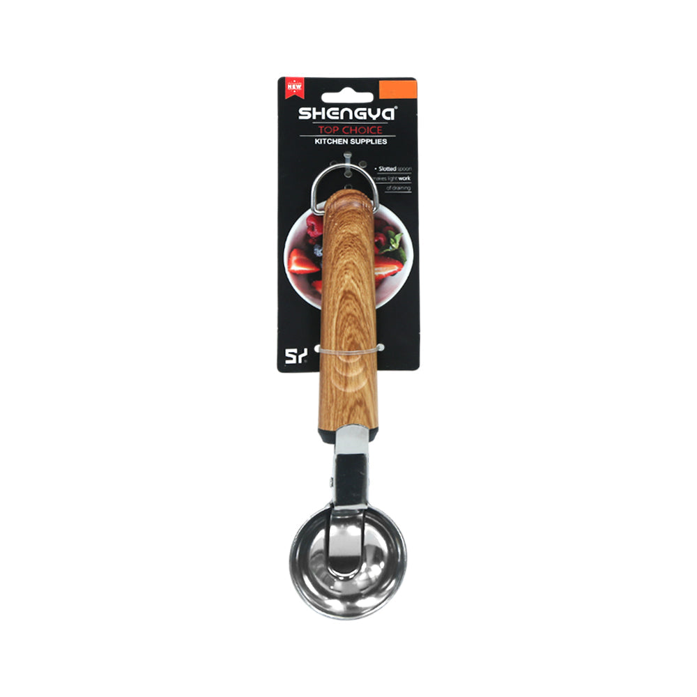 ICE CREAM SCOOP SHENGYA WOODEN HANDLE K0898T ZIK Default Title - MamasJan Crockery