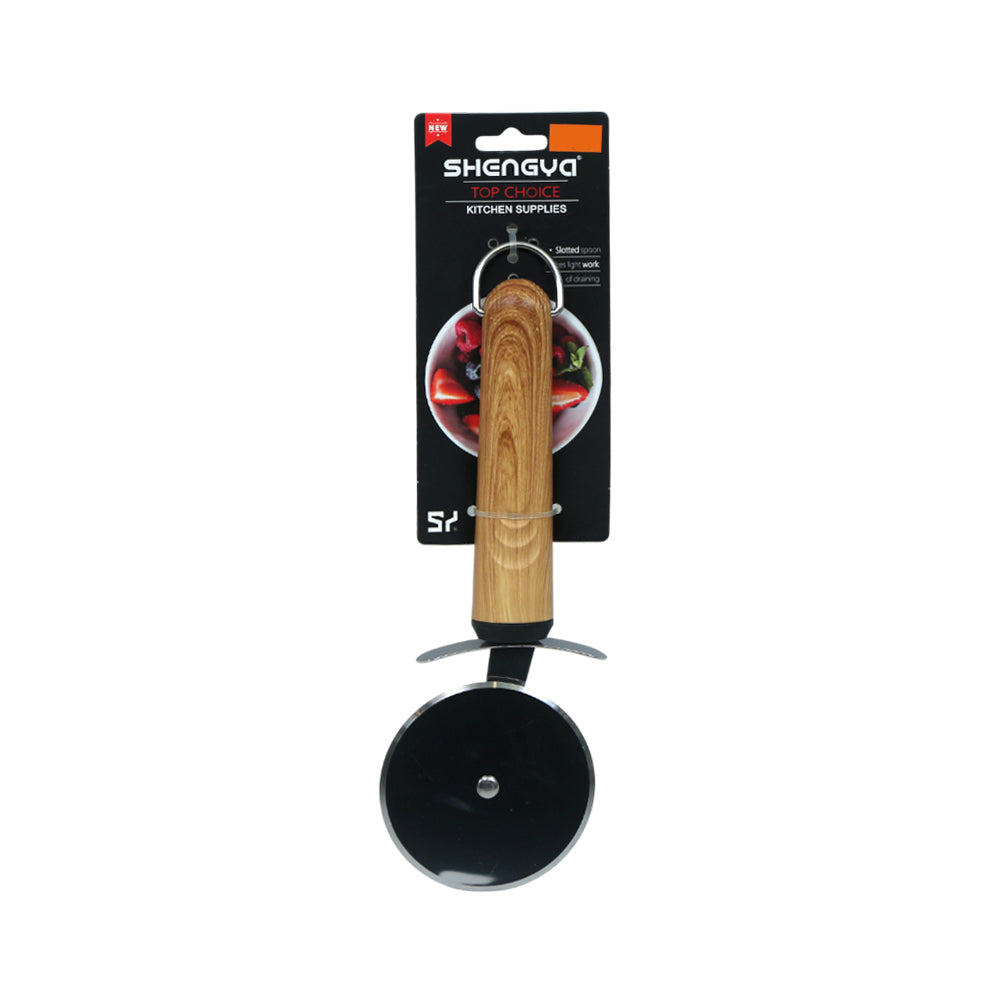 PIZZA CUTTER SHENGYA WOODEN HANDLE K0929T ZIK Default Title - MamasJan Crockery