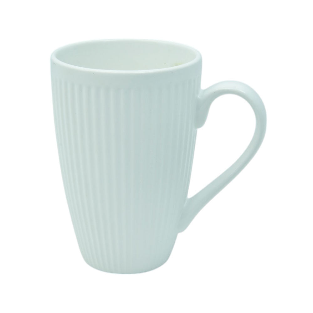 MUG PORCELAIN MATT GLAZE STRIPE WHITE LYMG30MG2WH Default Title - MamasJan Crockery