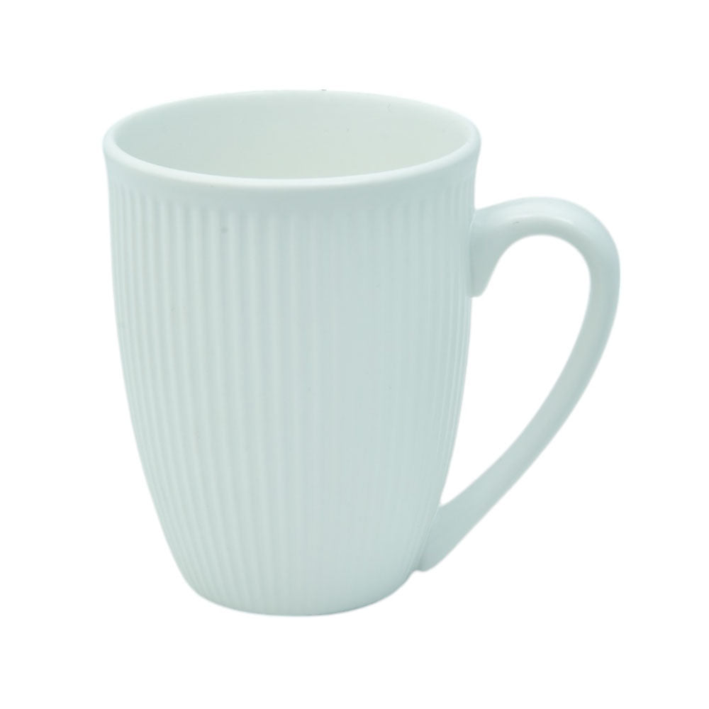 MUG PORCELAIN MATT GLAZE STRIPE WHITE LYMG36MG2WH Default Title - MamasJan Crockery