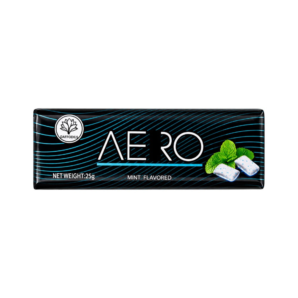 DAFFODILS AERO BLACK MINT BUBBLE GUM 25 GM Default Title - MamasJan Grocery Food
