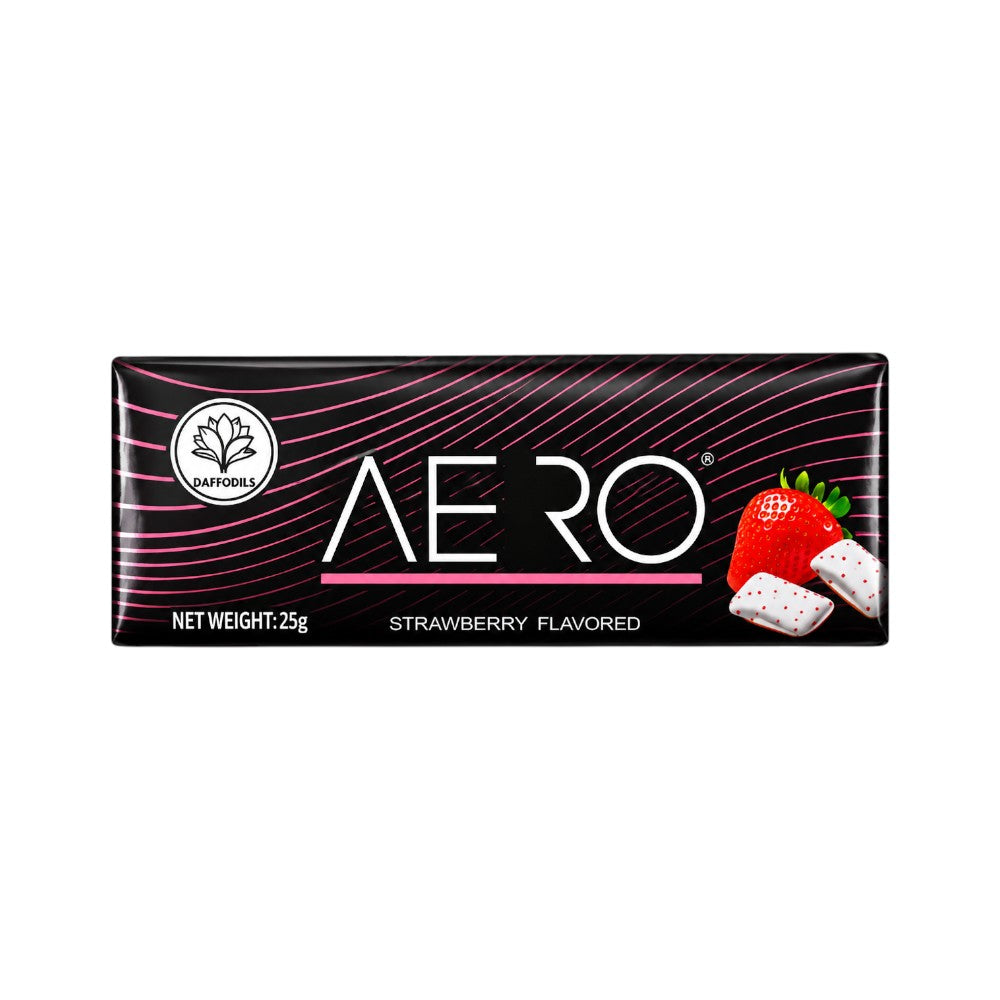 DAFFODILS AERO BLACK STRAWBERRY BUBBLE GUM 25 GM Default Title - MamasJan Grocery Food