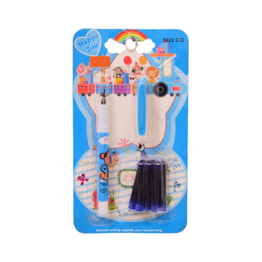 8022 HAPPY ZOO INK PEN WITH 11 REFILL Z.B Default Title - MamasJan Toys