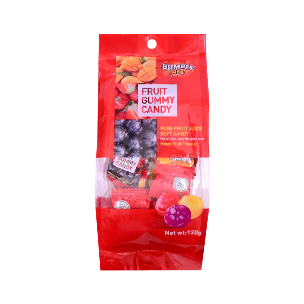 BUMBLE BEE FRUIT JUICE GUMMY MIXED FRUITS FLAVOUR 120G BAG Default Title - MamasJan Grocery Food