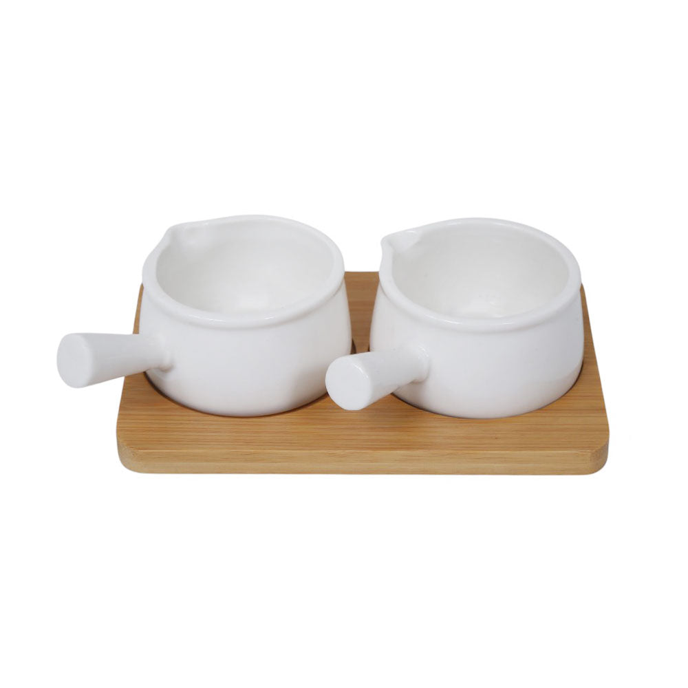 BOWL SAUCE SET 3PC WITH BAMBOO TRAY BRILLIANT BR0275 Default Title - MamasJan Crockery