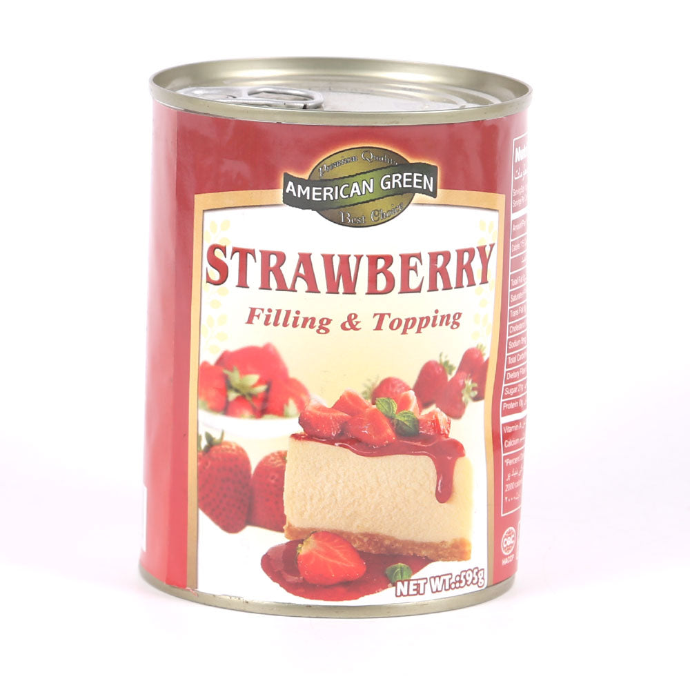 AMERICAN GREEN STRAWBERRY FILLING & TOPPING TIN 595 GM Default Title - MamasJan Grocery