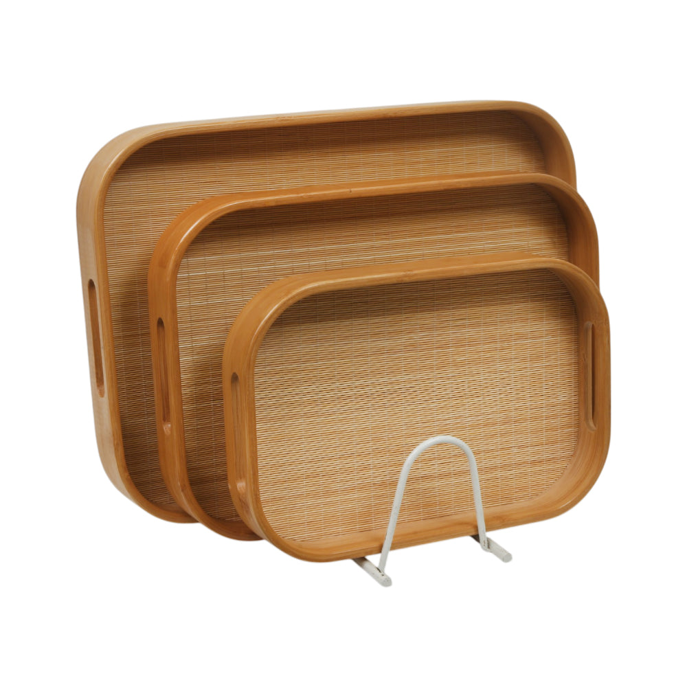 TRAY SET 3PC WOODEN NETTER HANDLE 13-1/1240 Default Title - MamasJan Crockery
