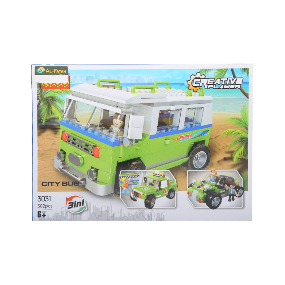 3031 COGO CITY BUS BLOCKS 3IN1 302PC H.B Default Title - MamasJan Toys
