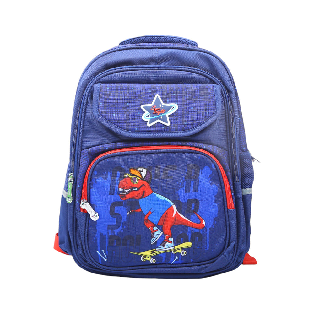 22035 KIDS SCHOOL BACK PACK NAVY/RED DINO 16INCH IR Default Title - MamasJan Toys