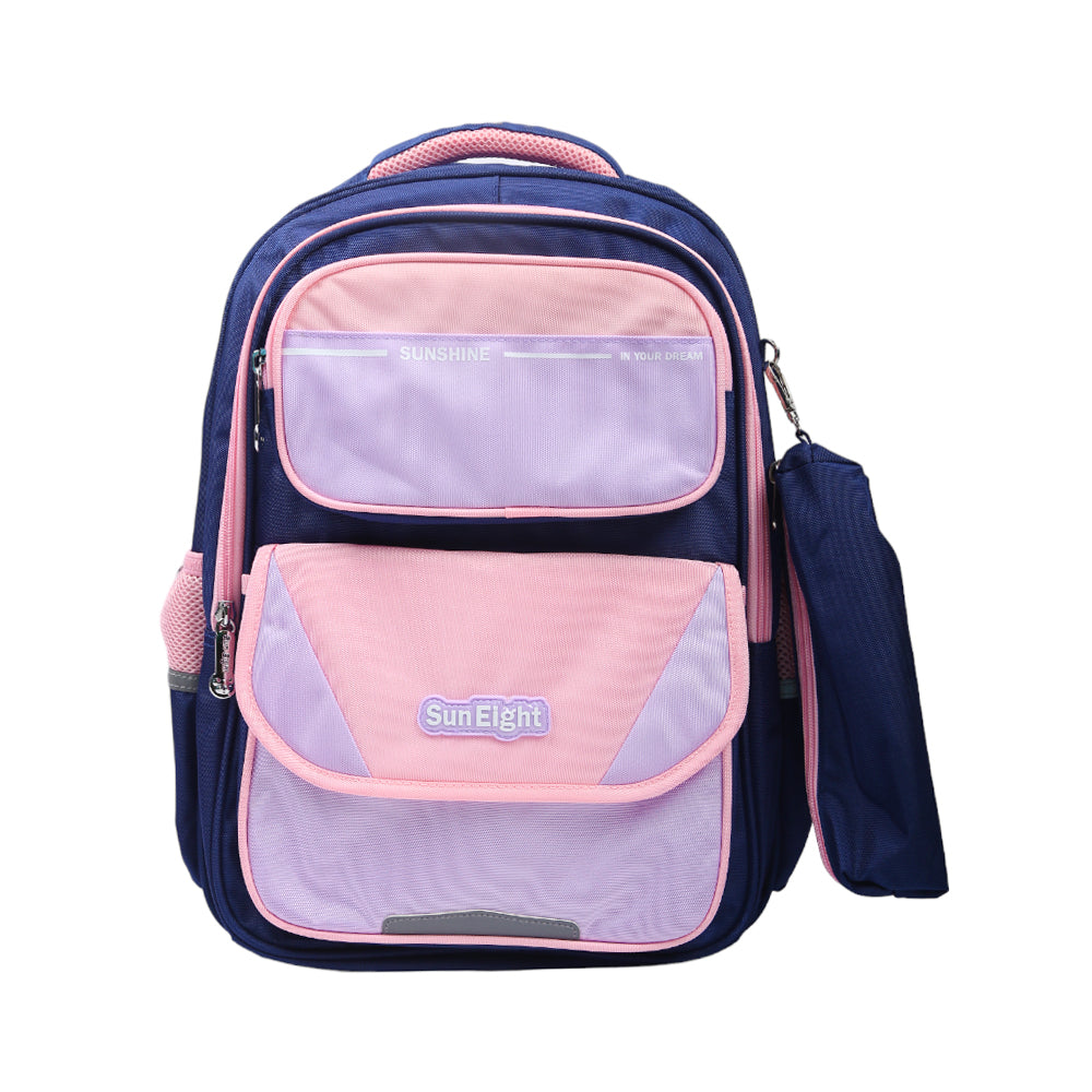 90160 KIDS SCHOOL BACK PACK NAVY/PINK 16INCH IR Default Title - MamasJan Toys