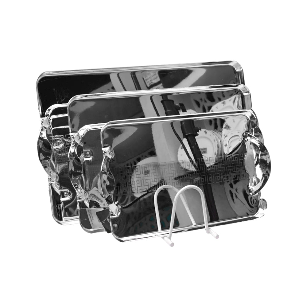 TRAY SET 3PC STEEL JIAMEI IR T1551LMS/SG Default Title - MamasJan Crockery