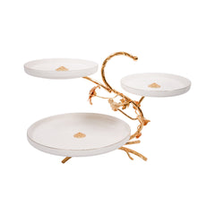 DISH 3TIRE GOLDEN 87-12 (L) Default Title - MamasJan Crockery