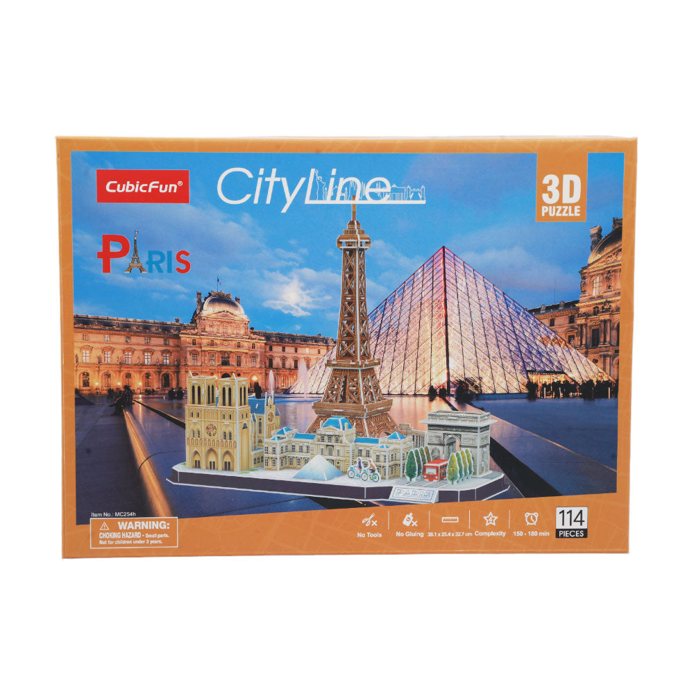 MC254H CUBICFUN 3D PUZZLE CITY LINE PARIS 114PC Default Title - MamasJan Toys