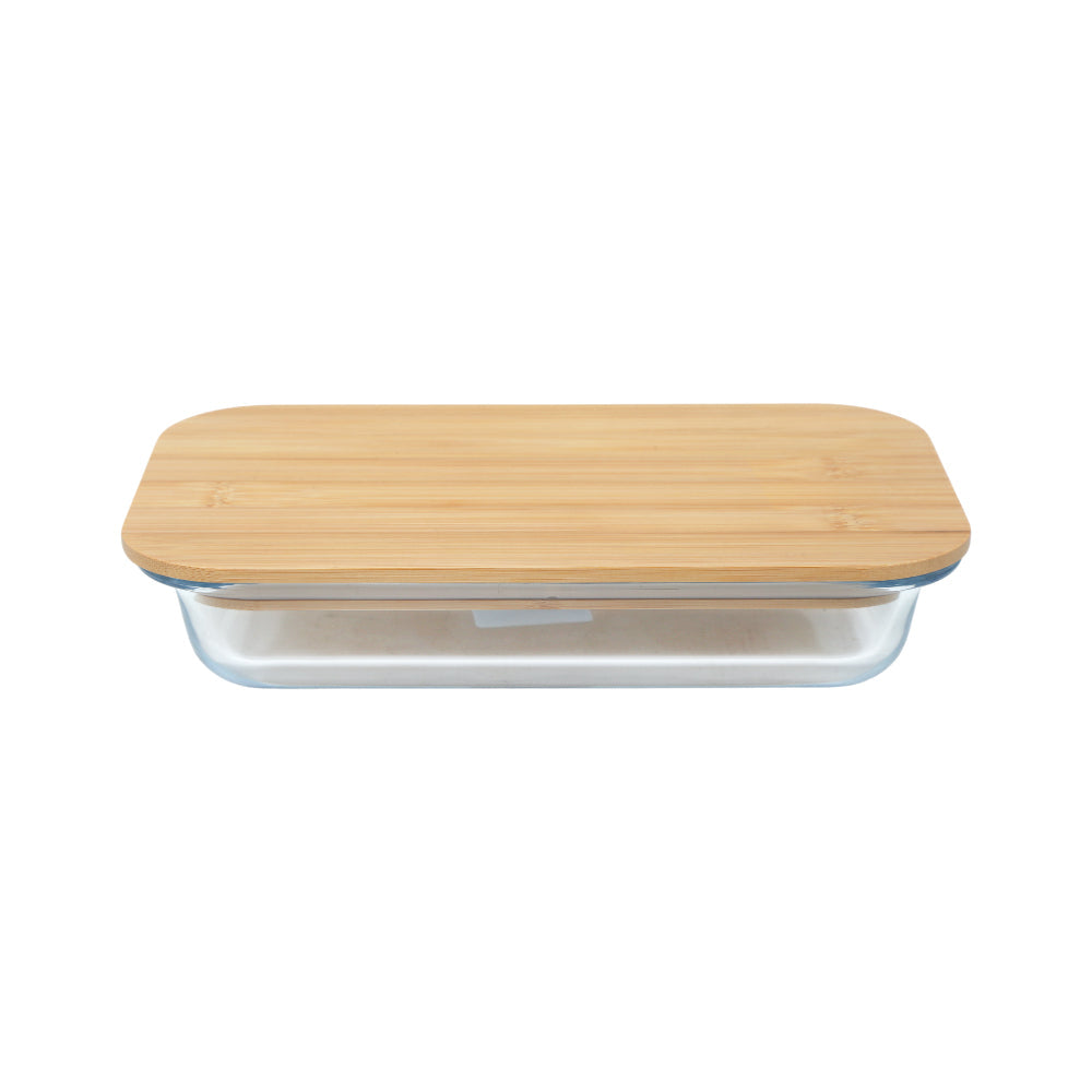 DISH BAKING DELIGHT KING RECTANGULAR WITH BAMBOO LID 4340 Default Title - MamasJan Crockery
