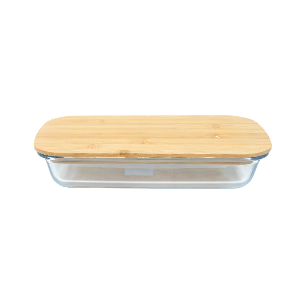 DISH BAKING DELIGHT KING RECTANGULAR WITH BAMBOO LID 4341 Default Title - MamasJan Crockery