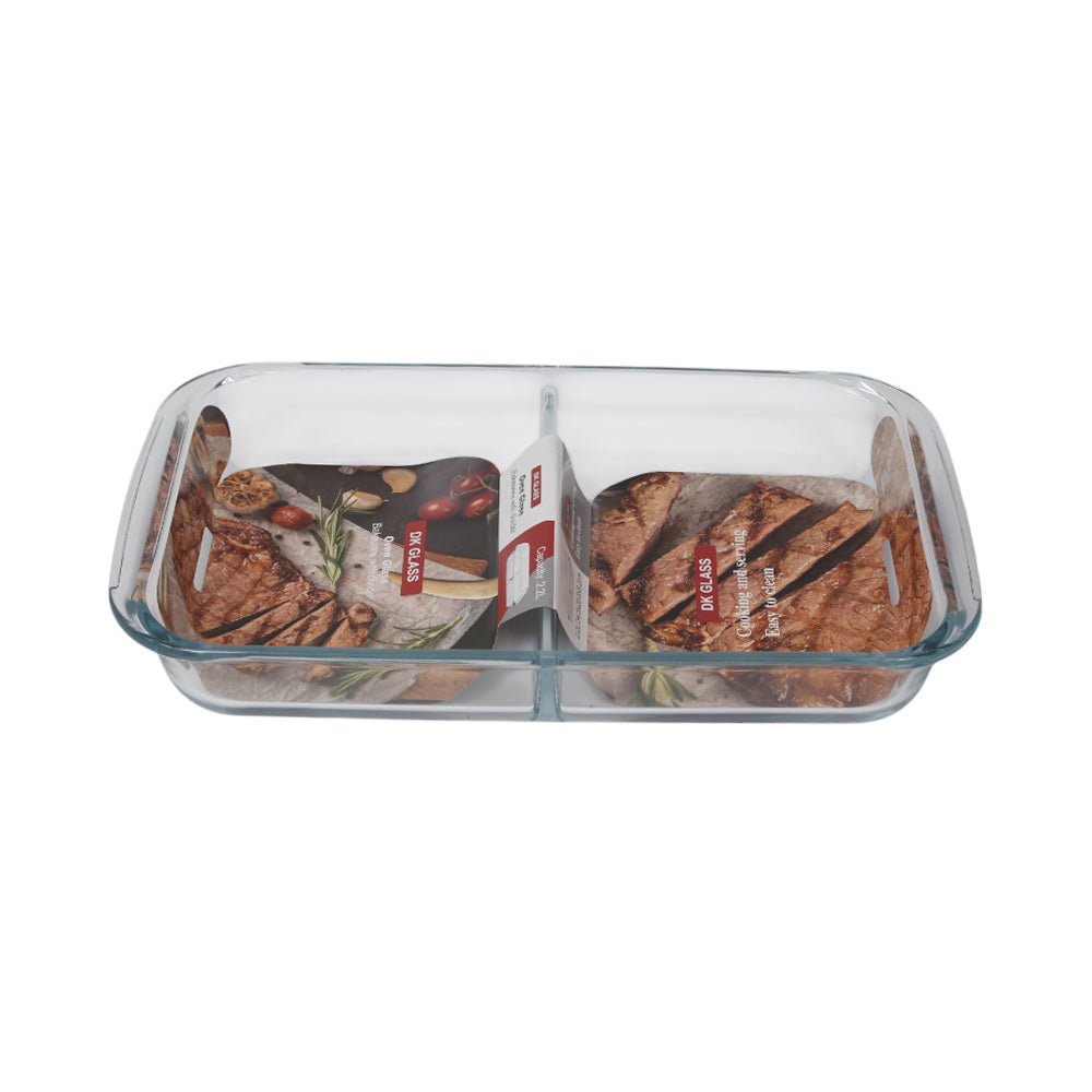 DISH DK GLASS RECTANGULAR 2.2 LTR 5304 Default Title - MamasJan Crockery