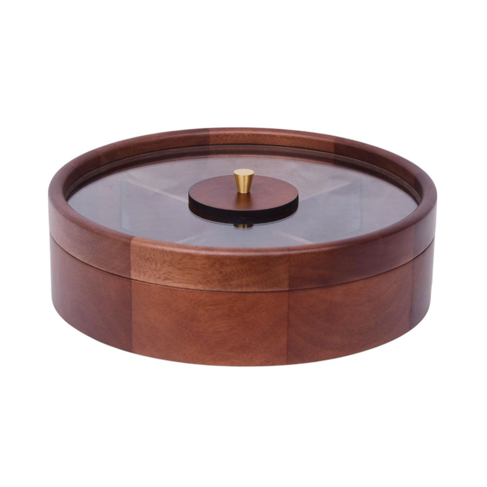 CAKE DISH WOODEN XY013 Default Title - MamasJan Crockery