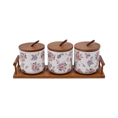 JAR SET 4 PCS PORCELAIN IR QX16/ZY1175-1 Default Title - MamasJan Crockery