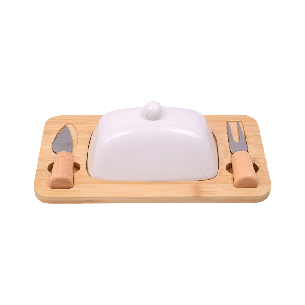 DISH BUTTER SET 4 PCS PORCELAIN IR QX24/ZY200-4 Default Title - MamasJan Crockery