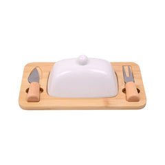 DISH BUTTER SET 4 PCS PORCELAIN IR QX24/ZY200-4 Default Title - MamasJan Crockery