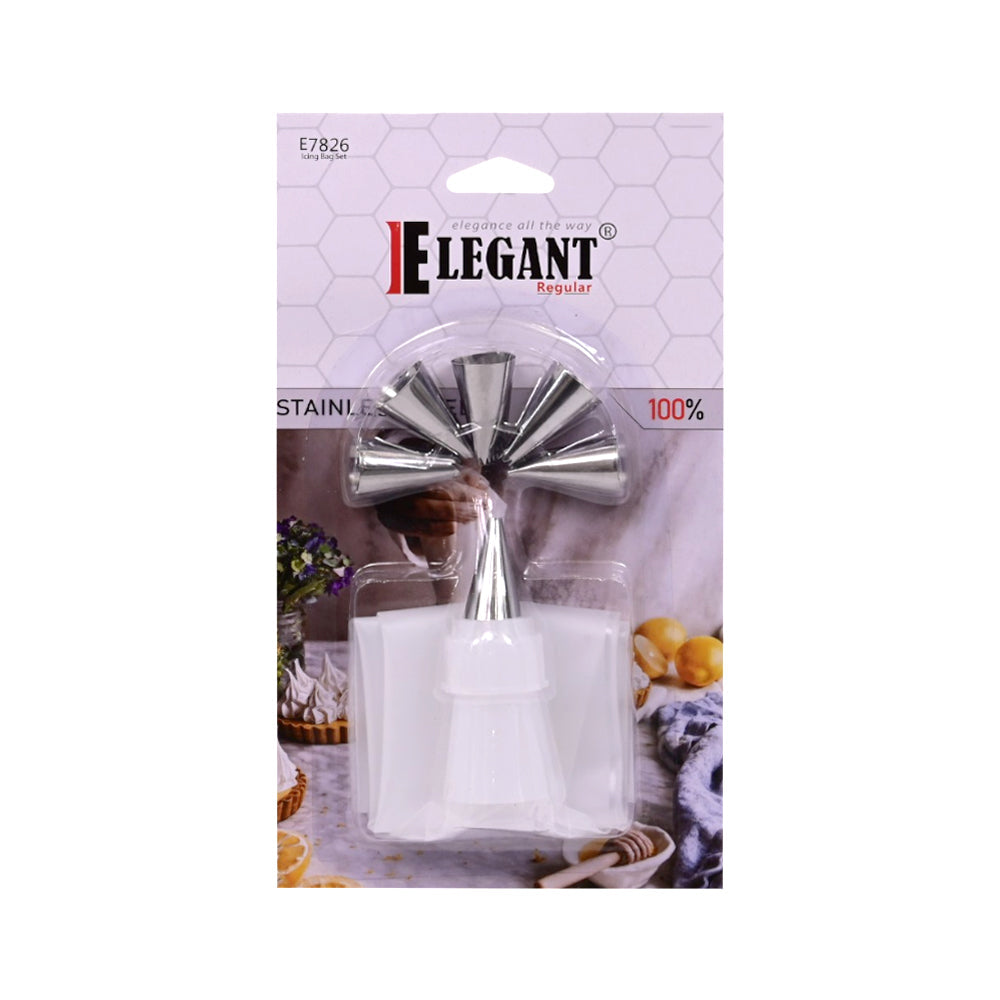 ICING BAG WITH NOZZLE SET 7PC ELEGANT E7826 Default Title - MamasJan Crockery