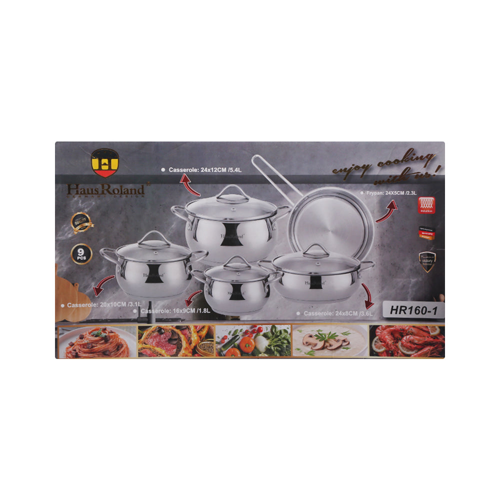 DAGCHI SET 9PC STAINLESS STEEL HR160-1 Default Title - MamasJan Crockery