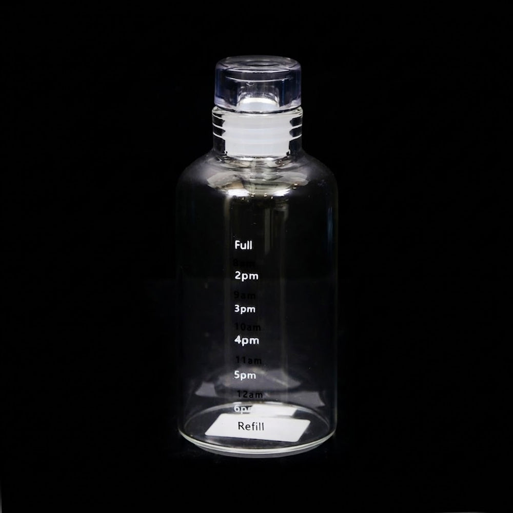 WATER BOTTLE GLASS TIME MARKER ZAM ZAM 340 ML 2588 Default Title - MamasJan Crockery