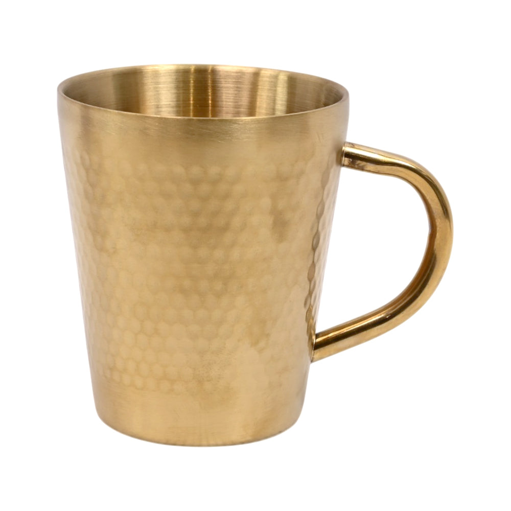 MUG STEEL GOLDEN 300 ML HAMMERED 1011 Default Title - MamasJan Crockery
