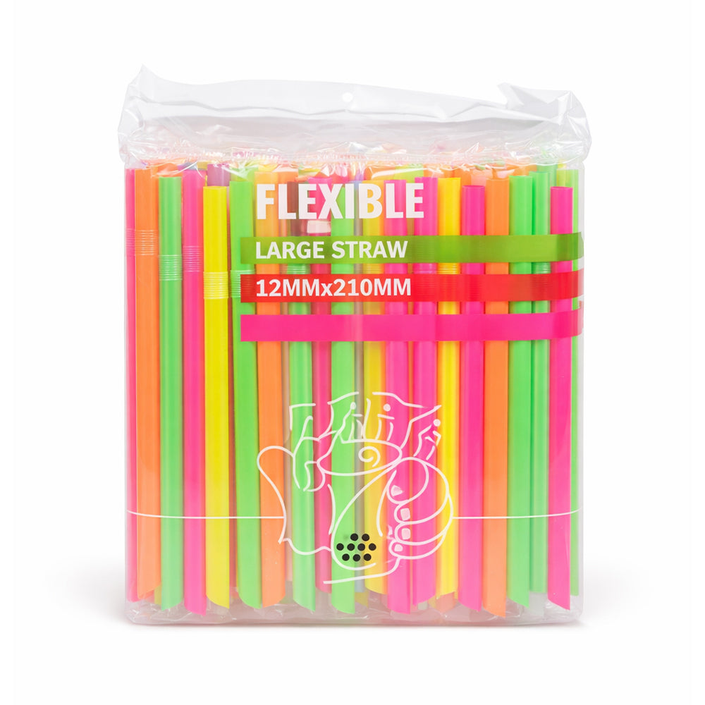 FLEXIBLE LARGE STRAW 100PC JF6029 Default Title - MamasJan Grocery Non Foods