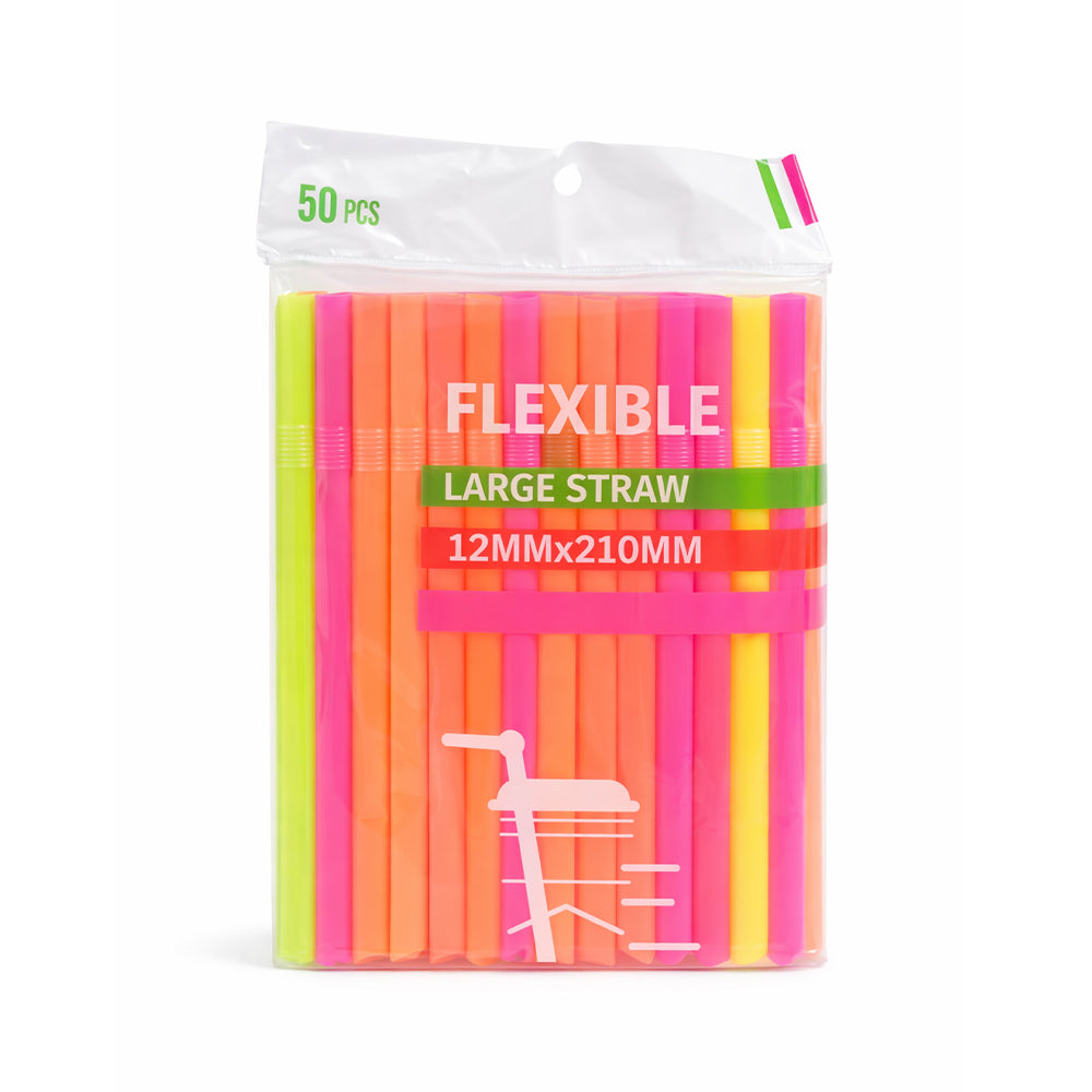 FLEXIBLE STRAW LARGE 50PC PACK IR HJ-14/6030 Default Title - MamasJan Grocery Non Foods