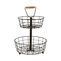 FRUIT BASKET 2 TIRE LXG28 Default Title - MamasJan Crockery