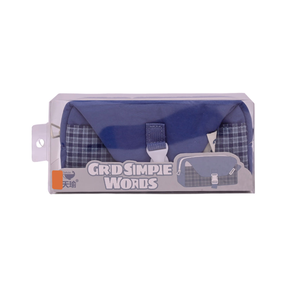 25265 PENCIL POUCH GRID SMPLE WORDS IR Default Title - MamasJan Toys