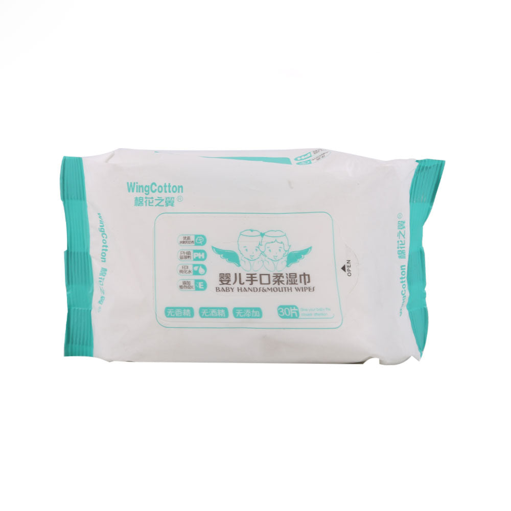 WING COTTON BABY HAND & MOUTH WIPES 30S MHZY0103 Default Title - MamasJan Grocery Nonfood