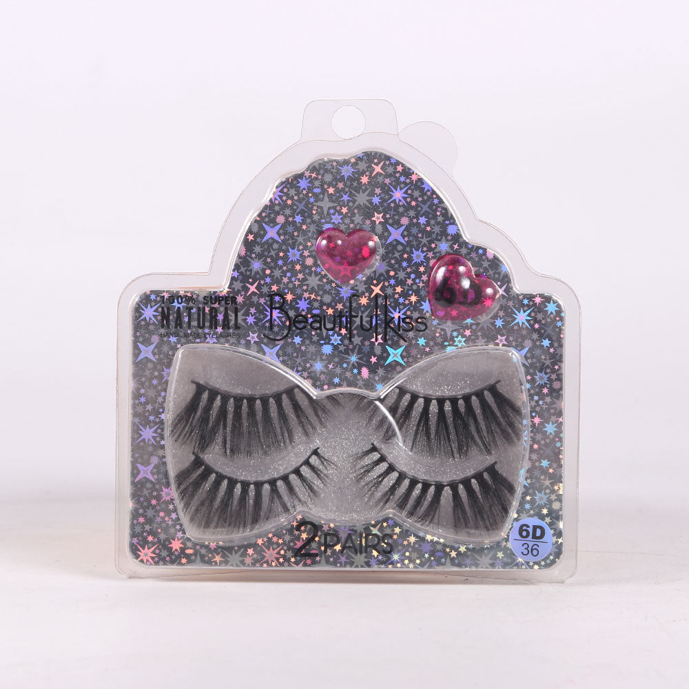 BEAUTIFUL KISS 6D EYE LASHES 2 PAIR PACK IR E-7517 Default Title - MamasJan Makeup