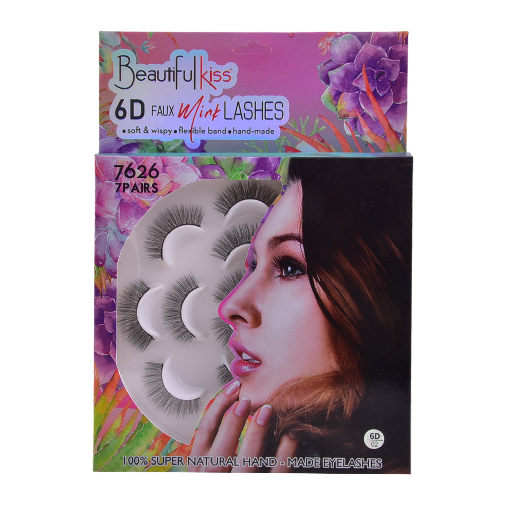 BEAUTIFUL KISS EYELASH 6D 7PAIR IR E-7626 Default Title - MamasJan Makeup