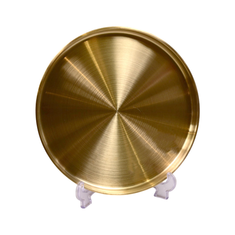 TRAY STEEL GOLDEN THALI STYLE 1733 Default Title - MamasJan Crockery