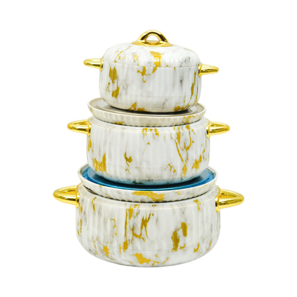 HOT POT SET 3PC SOUTHWEST KINNO LBFW2141T WHITE MARBLE Default Title - MamasJan Crockery