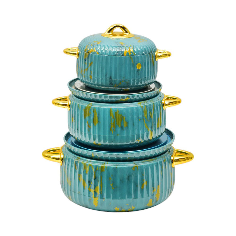 HOT POT SET 3PC SOUTHWEST KINNO LBFW2141T GREEN MARBLE Default Title - MamasJan Crockery