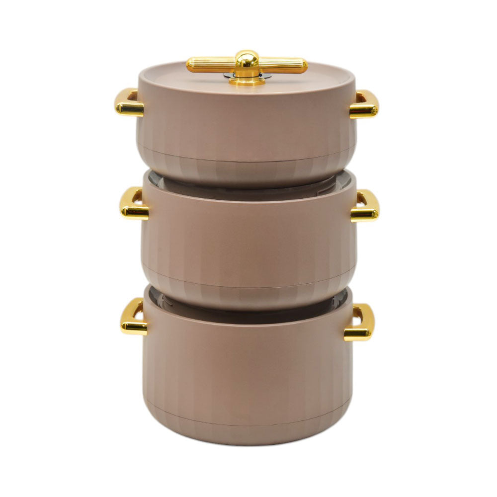HOT POT SET 3PC FOREVER GOLD LBFW9152 BROWN Default Title - MamasJan Crockery