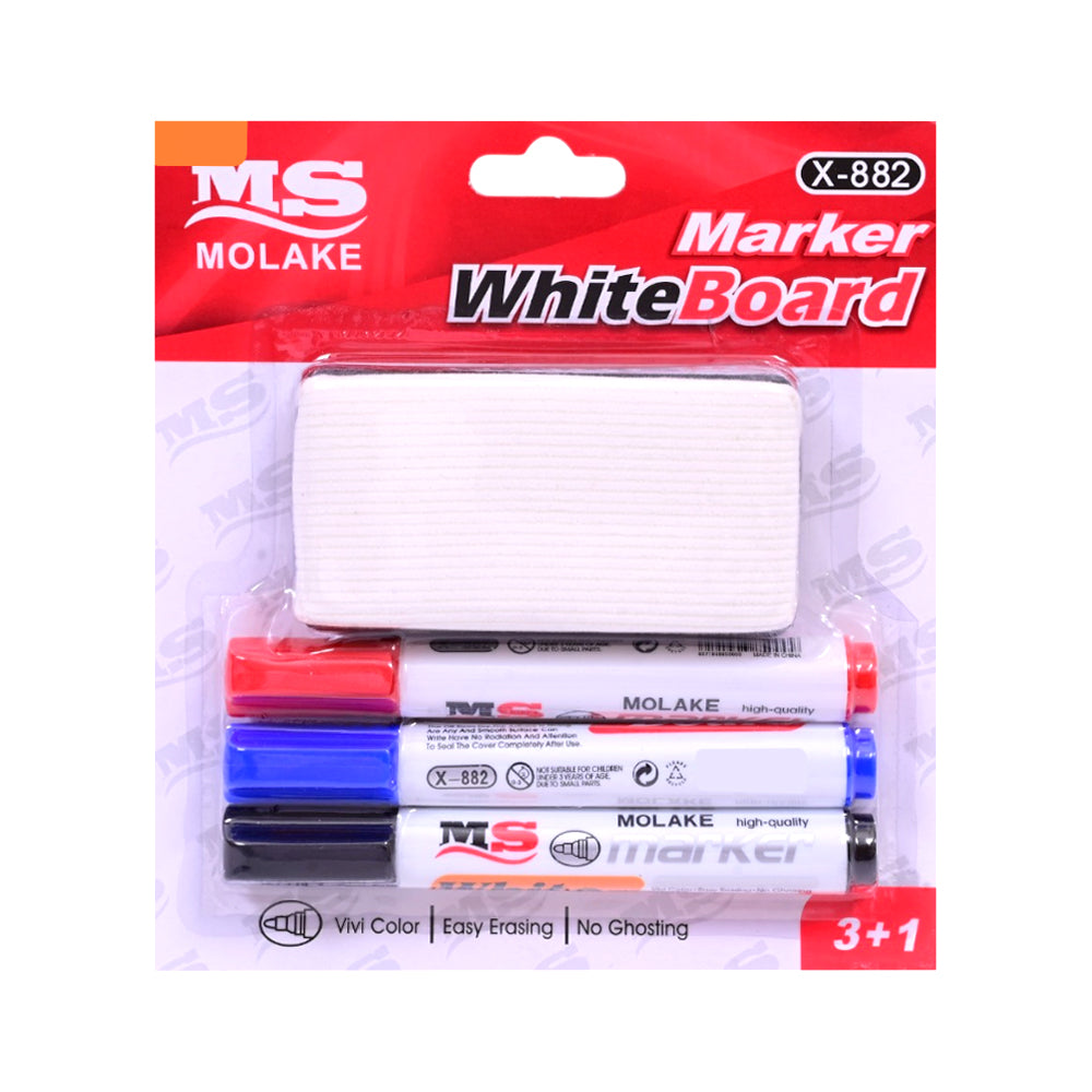 X-882-3+1 WHITE BOARD MARKER 4PC SET IN CARD IR Default Title - MamasJan Toys