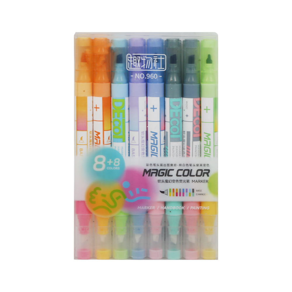 960 MAGIC COLOR HIGHLIGHTER 2IN1 8PCS Default Title - MamasJan Toys