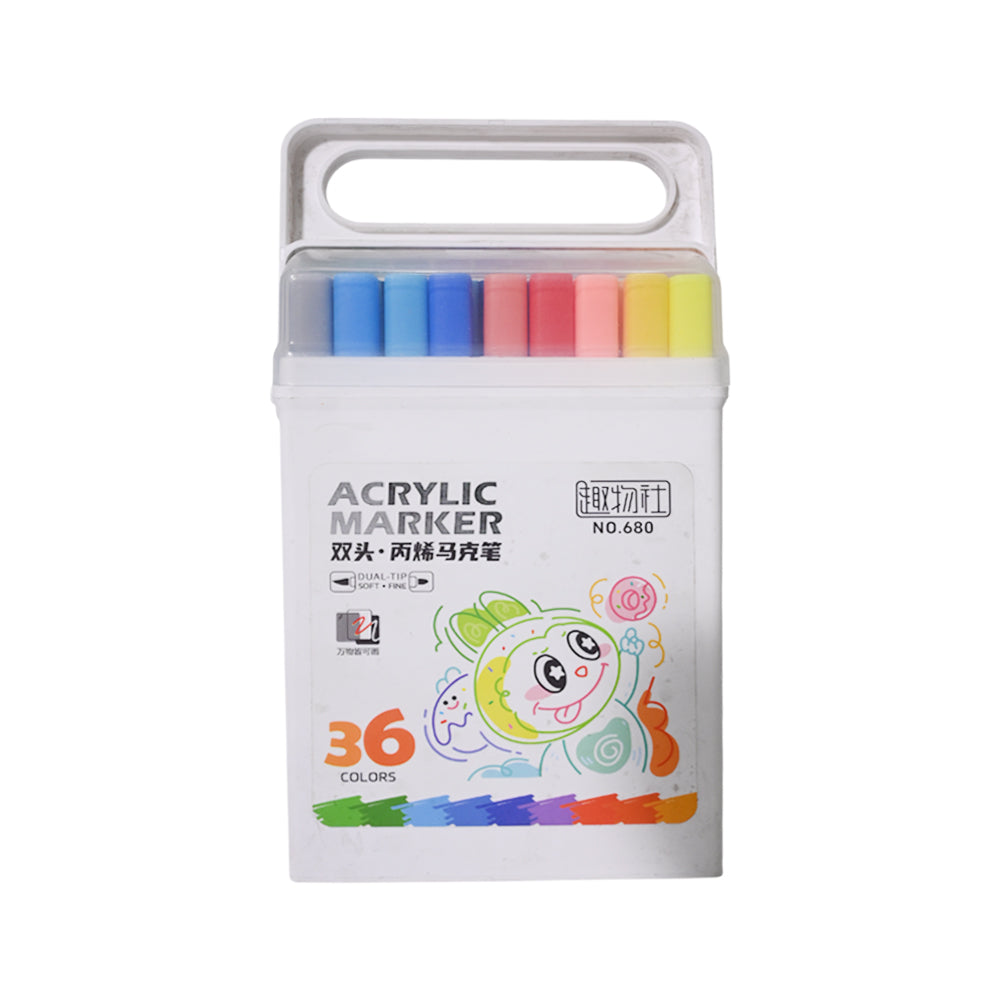 680-36 ACRYLIC MARKER DUAL HANDY BOX 36PCS Default Title - MamasJan Toys